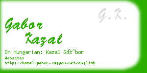 gabor kazal business card